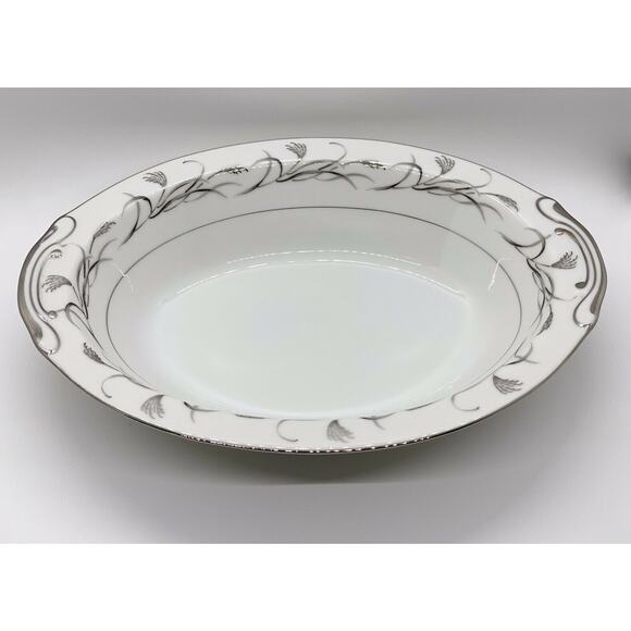 Harmony House China Platinum Garland Oval Vegetable Bowl - Picture 1 of 7
